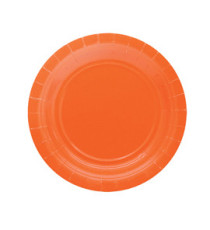 Piatti piani Ecocolor - Ø18cm - biodegradabile - arancione - Big Party - conf. 25 pezzi