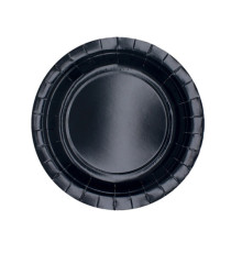 Piatti piani Ecocolor - Ø18cm - biodegradabile - nero - Big Party - conf. 25 pezzi