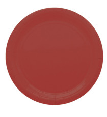 Piatti piani Ecocolor - Ø24cm - biodegradabile - rosso intenso - Big Party - conf. 25 pezzi