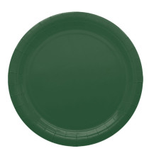 Piatti piani Ecocolor - Ø24cm - biodegradabile - verde bosco - Big Party - conf. 25 pezzi