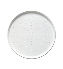 Piatto piano monouso - per pizza - rotondo - diametro 32,5 cm - canna da zucchero - bianco - Signor Bio - conf. 50 pezzi