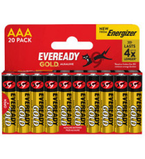 Pila ministilo AAA - 1,5V - Eveready Gold  - alcalina - Energizer - blister 20 pezzi