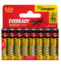 Pila ministilo AAA - 1,5V - Eveready Gold  - alcalina - Energizer - blister 8 pezzi