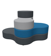 Pouf modulare - 4 ripiani - grigio/blu - Piqueras y Crespo