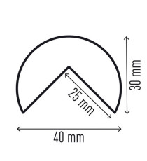 Profilo paracolpi C25R - magnetico - per superfici angolari - forma arrotondata - giallo/nero - 1 m - Durable