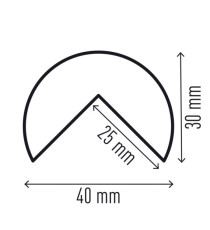 Profilo paracolpi C25R - magnetico - per superfici angolari - forma arrotondata - giallo/nero - 1 m - Durable