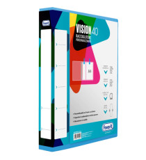 Raccoglitore personalizzabile Vision - 22 x 30 cm - 4 anelli a D 40 mm - dorso 6 cm - azzurro - Favorit