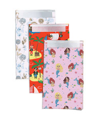 Sacchetto regalo - fantasie assortite - c/patella adesiva - 36 x 50 + 5 cm - carta - Rex Sadoch - conf. 2pz