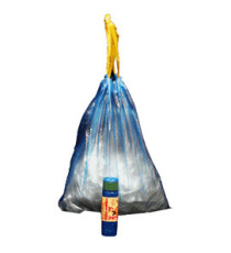 Sacchi - 50 x 60 cm - 30 L - 13 micron - con maniglie - MDPE/HDPE - azzurro - Rolsac - conf. 15 pezzi