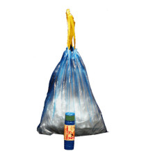 Sacchi - 50 x 60 cm - 30 L - 13 micron - con maniglie - MDPE/HDPE - azzurro - Rolsac - conf. 15 pezzi
