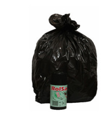 Sacchi - 50 x 60 cm - 30 L - 16 micron - MDPE/HDPE - nero - Rolsac - conf. 20 pezzi