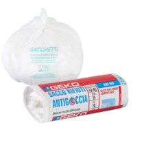 Sacchi per rifiuti organici Sac Bio - 42 x 45cm - 10 L - 12 micron - bianco - Geko - rotolo da 15 sacchetti