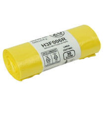 Sacco rifiuti - HDPE - 50 x 60 cm - 30 L - 15my - giallo - Bio Extrusion - conf. 20 pezzi