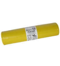 Sacco rifiuti - PCR - 90 x 120 cm - 120 L - 100 gr - giallo -Bio Extrusion - conf. 10 pezzi