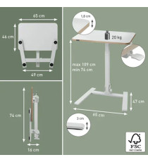 Scrivania Compatta Pneumatica Sit-Stand - mobile - pieghevole - 65 x 46 x 74-109 cm - bianco - Leitz