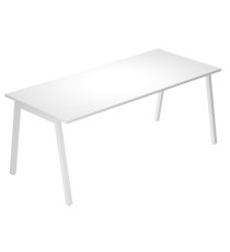 Scrivania lineare Easy - struttura bianca - gambe inclinate - 160 x 80 cm - bianco