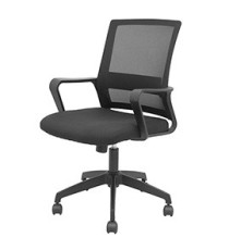 Seduta operativa Ergo 535 - con braccioli fissi e schienale in rete - nero - Piqueras y Crespo