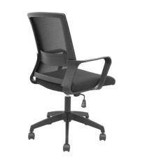 Seduta operativa Ergo 535 - con braccioli fissi e schienale in rete - nero - Piqueras y Crespo