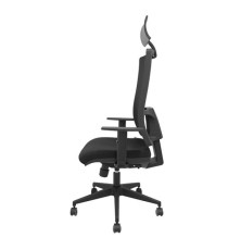 Seduta operativa Horna - con braccioli e poggiatesta - tessuto - nero - Piqueras y Crespo