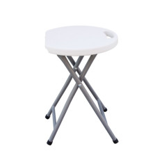 Sgabello Horeca - pieghevole - 44 x 30 x 30 cm - acciaio/HDPE - bianco - Garden Friend