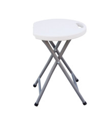 Sgabello Horeca - pieghevole - 44 x 30 x 30 cm - acciaio/HDPE - bianco - Garden Friend