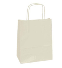 Shopper Twisted - maniglie cordino - 26 x 11 x 34,5 cm - carta kraft - avorio - Mainetti Bags - conf. 25 sacchetti