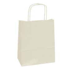 Shopper Twisted - maniglie cordino - 26 x 11 x 34,5 cm - carta kraft - avorio - Mainetti Bags - conf. 25 sacchetti