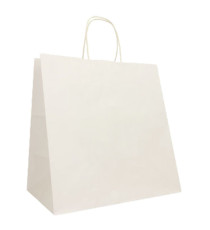 Shopper Twisted Large - maniglie cordino - 28 x 17 x 29 cm - carta kraft - bianco - Mainetti Bags - conf. 25 pezzi