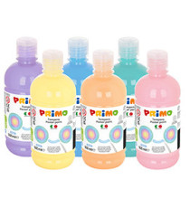 Tempera brillante perlata - 500ml - colori pastel assortiti - Primo - box 6 colori