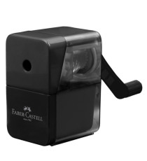 Temperamatite con manovella - 1 foro - c/serbatoio - nero - Faber-Castell