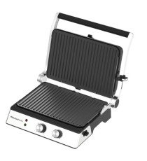 Tostiera piatta elettrica TOSTONE PLUS - 41 x 25 x 7,5 cm - 600 W - nero/argento - Melchioni family