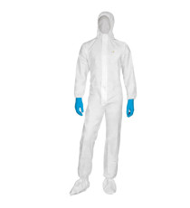 Tuta di protezione da rischio chimico DT115 - monouso - taglia XL - PP/PE - bianco - Deltaplus
