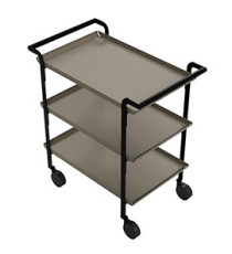 Carrello di servizio LINÉA - 3 ripiani sabbia + tovaglietta beige - Stilcasa