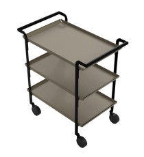 Carrello di servizio LINÉA - 3 ripiani sabbia + tovaglietta beige - Stilcasa