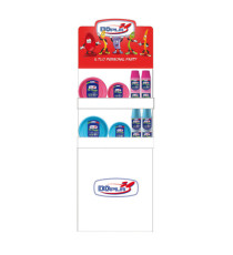 Espositore da terra Mini - con piatti e bicchieri Reuse - fucsia/turchese - Dopla