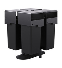 Portarifiuti MODULA - da terra - coperto - con contenitore - quadruplo - 90 x 90 x 107,5 cm - 73+73+73+73 L - antracite