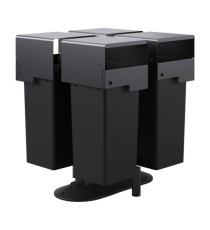 Portarifiuti MODULA - da terra - coperto - con contenitore - quadruplo - 90 x 90 x 107,5 cm - 73+73+73+73 L - antracite