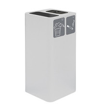 Posacenere e gettacarte - 38,3 x 38,3 x 82,5 cm - 100 L - bianco - Stilcasa