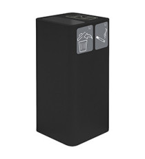 Posacenere e gettacarte - 38,3 x 38,3 x 82,5 cm - 100 L - nero - Stilcasa