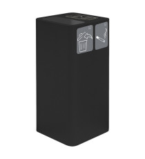 Posacenere e gettacarte - 38,3 x 38,3 x 82,5 cm - 100 L - nero - Stilcasa
