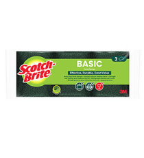 Spugna abrasiva Basic - 14,2x2,4x11,5 cm - giallo/verde - Scotch-Brite - conf. 3 pezzi