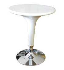 Tavolo bar - ø 60 cm - ABS e acciaio - H 72/92 cm - bianco - Serena Group