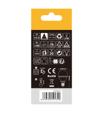 Lampadine led A5 G45 4W attacco E14 340 lumen 3000K luce calda misura D45xH80mm Equivalenza lampada incandescente 31W