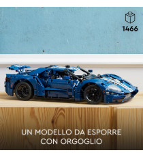 Lego Technic - Ford GT 2022 - Lego 42154 Supercar in Scala 1:12 con Dettagli Originali Anni 18+ 1468pz