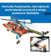 Lego City - Elicottero della Guardia Costiera - Lego 60503 con Porte Scorrevoli, Verricello, 4 Minifigure e squalo Anni 7+ 551pz