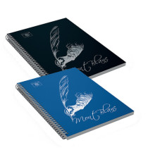 Blocco Montblanc - spiralato - 22x29,7cm - 4 fori - microperforato - 80gr - 70 fogli - 1 rigo - Pigna