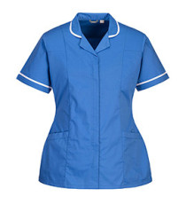 Camice da donna - maniche corte - elasticizzato - taglia L - azzurro - Portwest