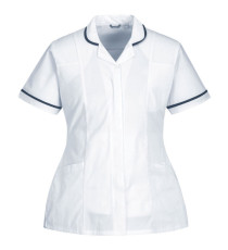 Camice da donna - maniche corte - elasticizzato - taglia M - bianco - Portwest
