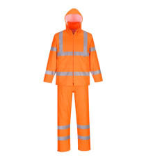 Completo antipioggia HiVi - ripiegabile - impermeabile - L - arancione fluo - Portwest