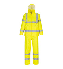 Completo antipioggia HiVi - ripiegabile - impermeabile - XL - giallo fluo - Portwest